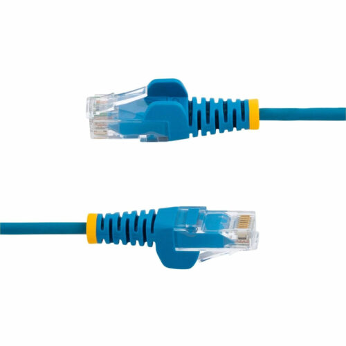 Startech .com 2ft Blue Slim CAT6 Ethernet Cable, Slim Snagless RJ45, UTP, LSZH, 28AWG Bare Copper, Slim Network Patch Cord, Fluke TestedSlim… N6PAT2BLS