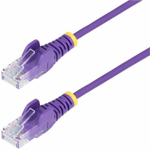 Startech .com 2ft Purple Slim CAT6 Ethernet Cable, Slim Snagless RJ45, UTP, LSZH, 28AWG Bare Copper, Slim Network Patch Cord, Fluke TestedSl… N6PAT2PLS