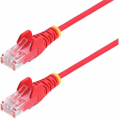 Startech .com 2ft Red Slim CAT6 Ethernet Cable, Slim Snagless RJ45, UTP, LSZH, 28AWG Bare Copper, Slim Network Patch Cord, Fluke TestedSlim… N6PAT2RDS